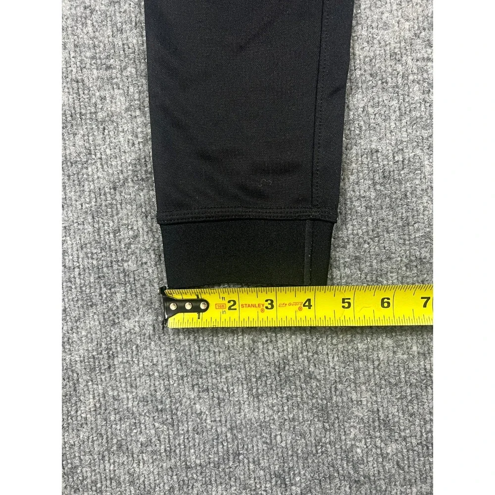 Gap‎ Fit Sweatpants Boys Small Black Tapered Leg Logo Drawstring Fleece Lined